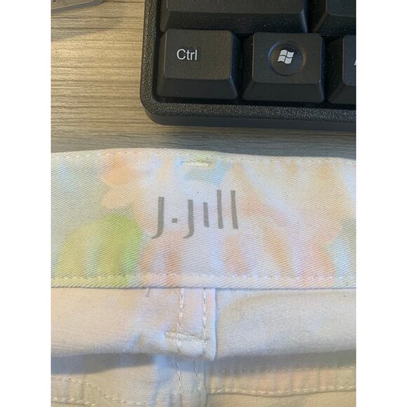 J Jill Women's Colorful Authentic Fit Floral Stretch Denim Crop Pant Size 10 - Picture 3 of 6